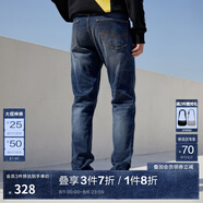 杰克·瓊斯（JACK&JONES）25年男裝潮流修身直筒彈力休閑百搭深色牛仔褲長褲子男士四季男褲 深牛仔褲035涼感 33 180 W33/L32