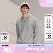 Champion【王俊凱同款】冠軍情侶裝衛(wèi)衣秋季新款棉質(zhì)純色基礎(chǔ)長袖T恤 淺灰色 M