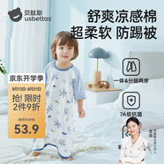 貝肽斯睡袋兒童睡衣嬰兒連體秋季純棉睡袍睡裙男女寶寶0-1歲家居服套裝 宇航員巡航 【涼感棉7A級物理抗菌】 80 cm 【適用身高75-85cm】