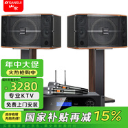 山水（SANSUI）FK-101 家庭K歌 10寸12寸 10喇叭 KTV音響套裝 家用會議卡包唱歌音響電視卡拉OK音箱效果器點歌機 FK101三分頻10單元音響+功放+美聲U段話筒
