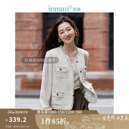 茵曼（INMAN）法式小香風(fēng)短外套2025秋冬女新款長袖洋氣小個子休閑夾克上衣 秋云白 M