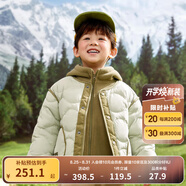 巴拉巴拉童裝兒童羽絨服冬男童女童寶寶外套搖粒絨兩件套時(shí)尚撞色 豆綠40044-208424107204 110cm