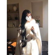留洋大小姐 秋冬氣質(zhì)高級感披斗篷外套+毛領(lǐng)+修身長(cháng)袖裙子三件套 米白色斗篷+毛領(lǐng)+連衣裙   三件套 S  建議80-100斤