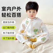 wua·wua嬰兒衣服秋季春秋新生兒連體衣秋冬寶寶馬甲外出保暖睡衣套裝秋裝 動物郊游【保暖 馬甲+連體衣】 80cm （適合9-12月 體重16-20斤）