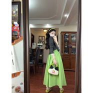 grosfairy茶系搭配一整套顯瘦秋冬多巴胺炸街時(shí)尚小眾不撞款兩件式洋裝女 兩件套【秋裝搭配一整套通勤_成套搭配減齡_學(xué)院風(fēng)_ S