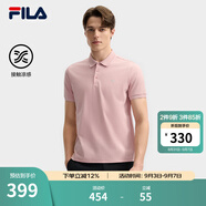 FILA 斐樂(lè)官方男子針織短袖領(lǐng)航POLO衫2025夏季新款時(shí)尚休閑涼感上衣 淺灰粉-PK M 170/92A/M