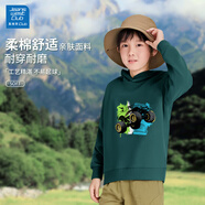 JEANSWEST CLUB童裝衛衣衛褲新款秋季帥氣男孩學(xué)生潮流休閑外穿帥氣長(cháng)袖運動(dòng)裝 J飛越野水鴨色連帽 140