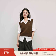 茵曼（INMAN）針織馬甲女老錢風(fēng)V領(lǐng)薄2025秋冬女裝新款學(xué)院風(fēng)內(nèi)搭毛衣上 淺咖色 L