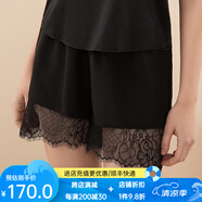 金三塔商場(chǎng)同款金三塔睡衣女真絲蕾絲花邊家居褲睡褲家居服YSF9B903 黑色7100 L