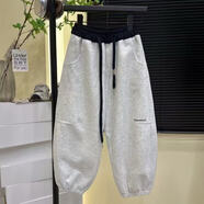 麥科貝爾（maycobell）【初秋上新】?jì)和澴幽型\動(dòng)褲秋裝2025新款時(shí)尚中大童休閑褲 花灰色 春秋款 100   建議身高90-95體重30斤