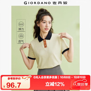 佐丹奴短袖Polo衫女減齡撞色彈力珠地布翻領(lǐng)短袖上衣05314394