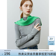 范思藍恩22FS4132半高領(lǐng)打底衫女秋冬修身內搭疊穿長(cháng)袖針織衫上衣 高級灰 S