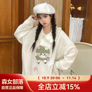 森女部落原創(chuàng)甜美風萌趣小羊寬松毛衣秋冬女秋冬新款女裝 毛衣（單件） 單件 L