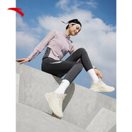 安踏漫步女鞋跑步鞋春季網(wǎng)面透氣輕便運動(dòng)鞋慢跑鞋 【革面防潑水】燕麥白/淺煙灰-4 35.5 (220mm)