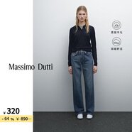 Massimo Dutti折扣升級2025女裝通勤風學院風系扣純羊毛Polo衫領針織衫05698640 藏青色 S