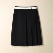 Khwfjas國際一線(xiàn)品牌百褶裙半身裙女2025秋季新款高腰a字裙顯瘦包臀裙 黑色-毛呢 M /27 推薦95-105斤