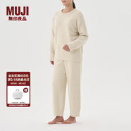 無印良品（MUJI）女式 發(fā)熱毛毛紗 家居長褲女士睡褲褲子冬季款 FD30CC4A 米色 S-M(160/66A)