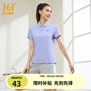 361°運(yùn)動(dòng)翻領(lǐng)t恤2025年春夏季新款休閑透氣短袖情侶POLO衫開學(xué)季 【女款】淡薄紫 L