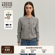 Teenie Weenie小熊女裝簡約針織衫女秋冬針織開衫罩衫短外套上衣 灰色 M (165)