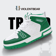 暴力熊男鞋板鞋冬季新款超保暖增高高幫輕奢牛皮高顏值休閑鞋運動(dòng)鞋