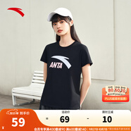 安踏（ANTA）【快干棉】T恤男女同款2025夏季情侶吸濕排汗LOGO寬松休閑短袖t恤 【女款-大logo】基礎(chǔ)黑8115-2 M /男170 女165