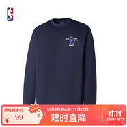 NBA官方秋季新款男女同款長袖T恤(湖人詹姆斯/庫里/東契奇/哈登/） 湖人東契奇藏青長袖 XL