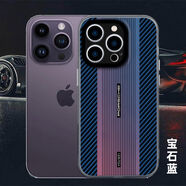 逆流科技適用iPhone16promax鐳射手機殼碳纖維紋殼蘋(píng)果11硅膠保護套12全包 秒變保時(shí)捷鐳射漸變-藍色送 iPhone16