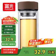 富光 男女士雙層玻璃杯 高硼硅玻璃304茶隔水杯子 帶茶隔泡茶杯500ml