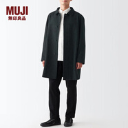 無印良品（MUJI）男式 羊毛混 短外套 短款毛呢呢子大衣男士 男款冬季 ADF01C2A 深灰色 L 175/100A