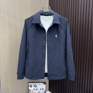 黛綢尚億655秋季新品歐貨氣質(zhì)休閑刺繡設(shè)計感夾克外套簡約男士外套 藏藍 L 【90-110】