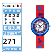 斯沃琪（Swatch）FlikFlak（飛菲）兒童手表男女孩手表防水石英腕表情人節禮物 嗨皮恐龍ZFBNP117