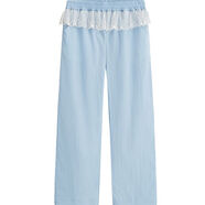 愛(ài)法貝（Alphab）愛(ài)法貝輕薄舒適2025夏季新款女童闊腿長(cháng)褲中大童裝洋派褲子 冰藍 120