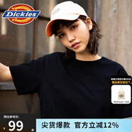 dickies 純棉短袖T恤 情侶男女同款 純色休閑百搭 DK007093 黑色 S