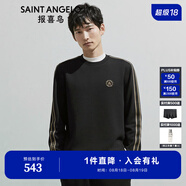 報喜鳥(niǎo)長(cháng)袖T恤男裝秋季男士時(shí)尚生活休閑長(cháng)袖圓領(lǐng)T恤百搭質(zhì)感薄款上衣男 黑沙色 46(170/92)