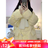 迪士尼（Disney）12女大童外套秋冬少女13高初中學(xué)生14加厚棉衣女孩15歲羽絨棉服16 嫩黃色 80 S 建議體重65-80斤