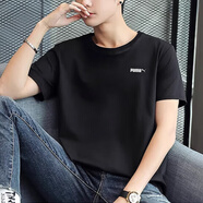 彪馬（PUMA）t恤男士 25夏季新款運動休閑服小logo純棉透氣寬松圓領(lǐng)短袖半袖男 691340-01 L 180【推薦體重140-160斤】