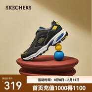 斯凱奇（Skechers）男鞋休閑鞋運(yùn)動(dòng)鞋復(fù)古拼接厚底夏季透氣增高老爹鞋 黑色/黃色/BKYL 41