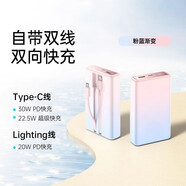 華為小米手機(jī)適用【3C認(rèn)證可上飛機(jī)】羅充電寶20000超大毫安馬仕 升級(jí)[30W/22.5W閃充]雙線漸變色[ 10000mAh
