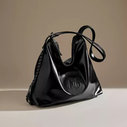 15分鐘包女士2025新手提袋大容量軟皮革女士包肩包女士通勤背包 A款-子夜黑