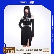 ONLYNBA聯(lián)名款開叉修身套裝針織連衣裙女|123146005 H1Z 黑色BLACK S (160) 80A