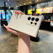 機旺馬適用三星S25精孔磨砂TPU直邊A53A15保護套note20魔方硅膠手機殼 直邊-古董白 三星S25 EDGE