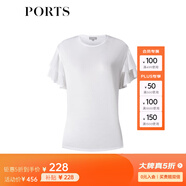PORTS寶姿春夏款女裝純白針織圓領(lǐng)短袖上衣LL8N027KCX006 白色 M
