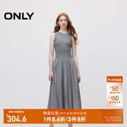 ONLY秋季時(shí)尚優(yōu)雅圓領(lǐng)中長(cháng)裙無(wú)袖收腰連衣裙女|124307068 C39 合金灰色 L (170) 88A