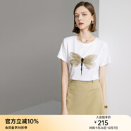顏域正肩短袖T恤女2024新款夏裝時(shí)尚氣質(zhì)通勤白色圓領(lǐng)寬松上衣女 白色 L/40
