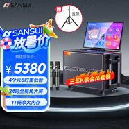 山水（SANSUI）家庭ktv音響套裝 三年K歌會員版  戶外廣場舞藍牙音響點歌機卡拉ok一體機吉他樂器音箱PQ156 1T
