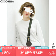 COCOBELLA細膩baby觸感肌底衣長(cháng)袖T恤女25秋白色休閑打底衫TE909 A款圓領(lǐng) S