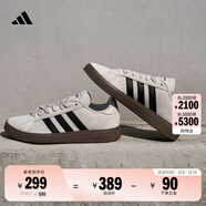 adidas「面包鞋」GRAND COURT BASE 00s休閑低幫板鞋男女阿迪達斯   灰色/黑色/醬紫   44.5