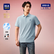 海瀾之家（HLA）男士高端涼感短袖Polo衫夏季25新款中華龍輕商務(wù)休閑短袖男裝上衣 淺藍(lán)4U XL 180/96A 推薦150-164斤
