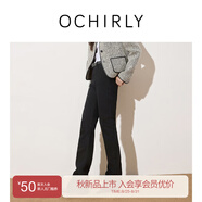 歐時(shí)力OCHIRLY 彈力馬蹄褲微喇牛仔長(cháng)褲女顯瘦修身2025秋季新品 黑色 M