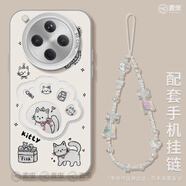 麥蟲適用oppofindx8s手機保護殼findx7pro保護套矽膠ultra 【貓咪474-白色】彩銀IMD磨砂手感手錬L382 OPPOFindX8S